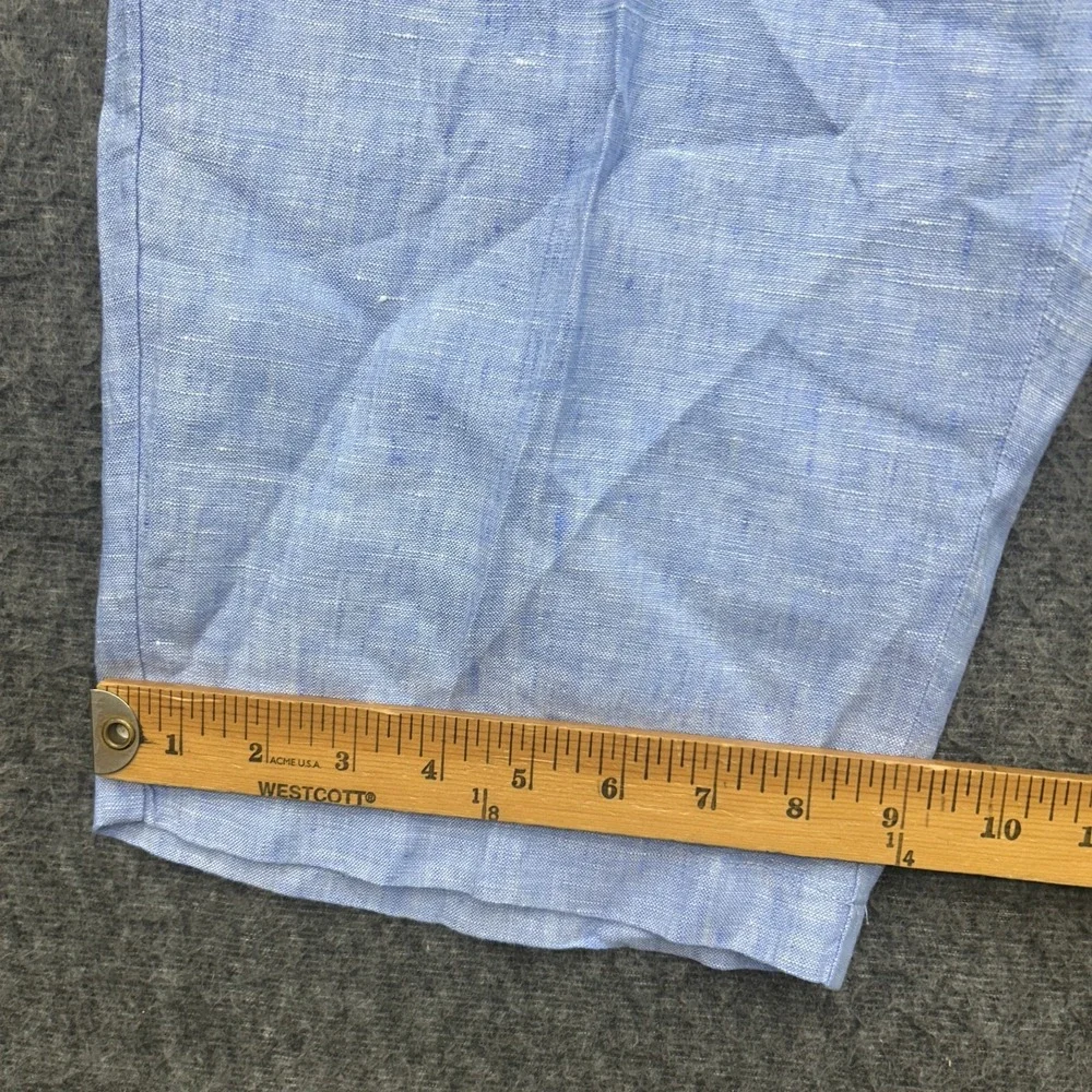 Quince European Linen Pants Womens XL French Blue Elastic Waist Pocket